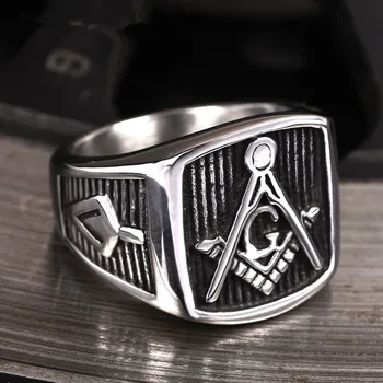 Vyrai Masonų Simbolis, Nerūdijančio Plieno Žiedas Masonai Simbolis Žiedas Tamplierius Papuošalai