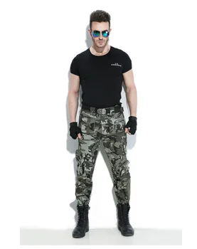 Vyrai Taktinis Krovinių Kelnės Kariuomenės Karinių Multi-kišeniniai Kelnės Lauko Pėsčiųjų, Kempingas Maskuojanti Apranga Mūšis Kostiumas, Darbo Kelnės