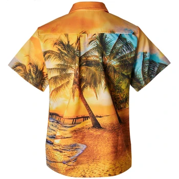 Vyrai Trumpas Rankovės Havajų Marškinėliai Vasaros Plam Medis Spausdinti Mygtuką Atsitiktinis Paplūdimio Marškinėliai Reguliarūs Tinkami Vyriška Palaidinė Vasarą Viršų
