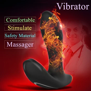 Vyras 7 Greičių Vibracija, Belaidis Šildymo Prostatos Massager Analinio Sekso Žaislas, Neperšlampamas Nuotolinio valdymo Silikoninis Vibratorius vyrų dildo butt plug