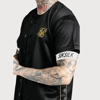 Vyras Marškinėliai 2019 Naujas Vasaros Vyrų Streetwear Hip-Hop T-shirt Sik Šilko Išsiuvinėti Beisbolas Džersis Marškinėliai Vyrams Mados Prekės ženklo Drabužių