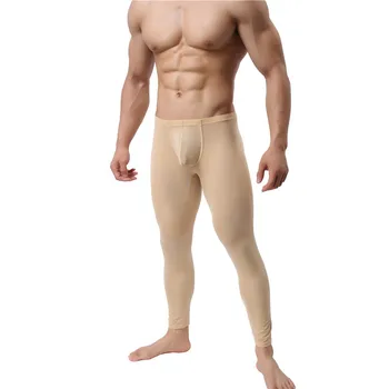 Vyriški Antblauzdžiai Sexy-Ultra plonas Ledas Šilko Kelnės Akių Apatiniai, Pėdkelnės, Kelnės, Antblauzdžiai Rudens žiemos Ilgas Kelnes Homem Sleepwear