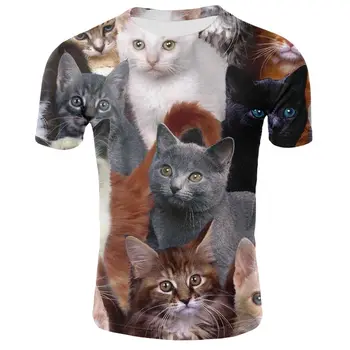 Vyriški laisvalaikio trumparankoviai marškinėliai su nauja 3D gyvūnų ir kačiukas modelius vasarą, ir aukštos kokybės marškinėliai su Harajuku ca