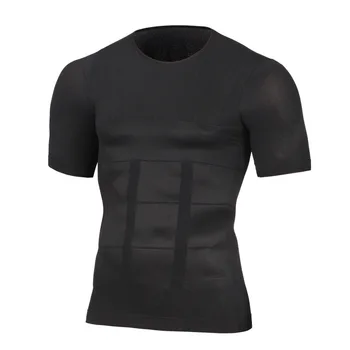 Vyriški Lieknėjimo Shaper Laikysenos Korektorius T-Shirt Suspaudimo Įstaiga Pastate Marškinėliai