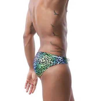 Vyriški maudymosi Kostiumėliai, Žemas Augimas Plaukimo Trumpikės Vyrams Seksualus Leopard Gėlių Spausdinti Plaukti Lagaminai Paplūdimio Šortai Surffing Maudymosi Kostiumai Paplūdimio