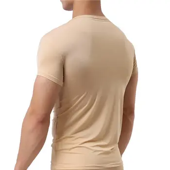 Vyriški Seksualus Apatiniai Marškiniai O-kaklo trumpomis Rankovėmis Basic marškinėliai Slim Sporto Viršūnės Atsitiktinis Homewear Vien Top Undershirts Sleepwear