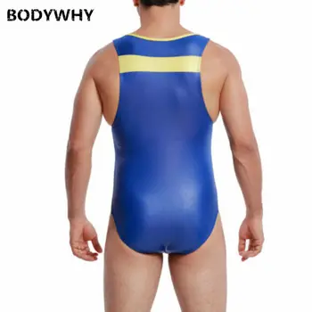Vyriški Seksualus Dirbtiniais Odos Bodywear Imtynių Singlet Leotard Jumpsuits Apatiniai Bodysuit Vyrų Vyrų Korsetas Marškinėlius