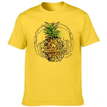 Vyrų Drabužiai 2020 Ananasų Vaisių Pica Spausdinti Juokinga Estetinės Laisvalaikio Marškinėliai trumpomis Rankovėmis O-neck T Shirt Streetwear Grafinis Tees