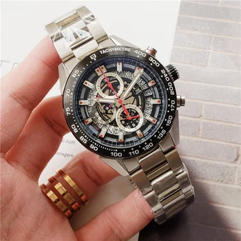 Vyrų high-end kvarcinis laikrodis viršų prabangos prekės ženklo laikrodžiai, 1:1 pačiu dizaino vyriški žiūrėti AAA kokybės nerūdijančio plieno laikrodis, Chronometras
