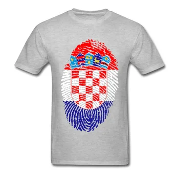 Vyrų Mados Juoda Marškinėlius Kroatijos Vėliava pirštų Atspaudų Marškinėliai Vyrams Nuostabus Hip-Hop Nepriklausomybės Diena Marškinėlius Parduoti Geriausias Tees