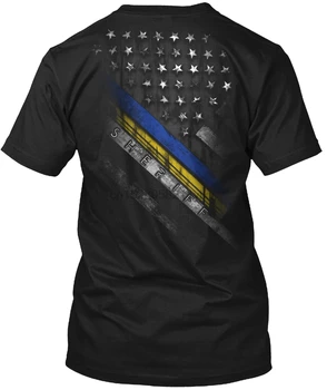 Vyrų marškinėliai Šerifas Įstrižainės Plona Mėlyna Linija Vėliavos tshirts Moterys t-shirt