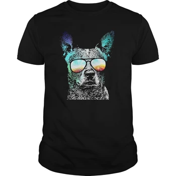 Vyrų Marškinėlius Chuliganiškas Australijos Ganymo Šuo Neon T-Shirt Cool Atspausdintas T-Shirt Tees Viršų