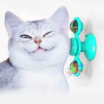 Vėjo Malūnas Žaislai Katės Įspūdį Sūkurinės Patefonu Su Teptuku Kačių Žaisti Žaidimą Žaislai