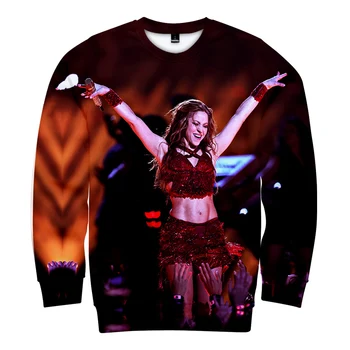 WAMNI Shakira Unisex Palaidinukė Mados Spausdinti Cool ilgomis Rankovėmis Viršuje Atsitiktinis Marškinėlius Poliesterio Audinio Hip-Hop Puloveriai 2020 Naujas