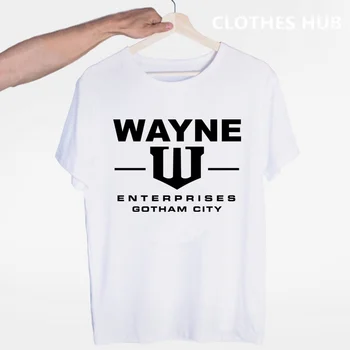 Wayne Įmonėms T-shirt Vasaros Atsitiktinis O-Kaklo trumpomis Rankovėmis Bruce Wayne Gotham City Marškinėlius