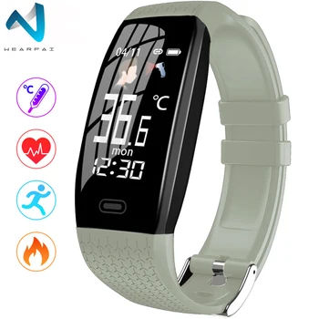 Wearpai Smartwatch T5 su Kūno Temperatūra, Širdies ritmo Monitorius Fitneso Žiūrėti Spalvotas Ekranas Pedometer Smart Watch Band Veikia