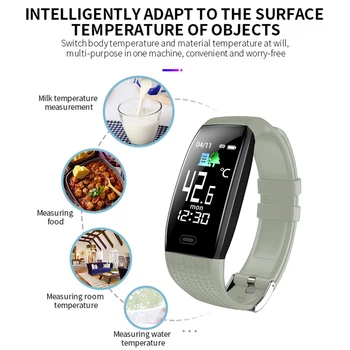 Wearpai Smartwatch T5 su Kūno Temperatūra, Širdies ritmo Monitorius Fitneso Žiūrėti Spalvotas Ekranas Pedometer Smart Watch Band Veikia