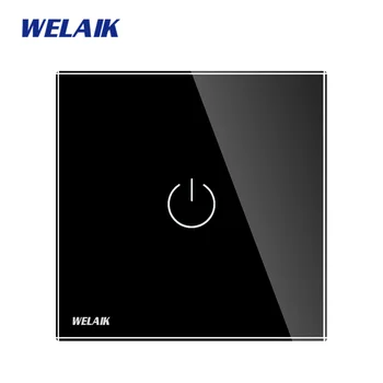 WELAIK UK Touch-Switch Krištolo Stiklo plokštės-Switch Sienos-Pažangi Jungiklis-Smart-Switch 1gang-1way LED Lempos B1911CW/B
