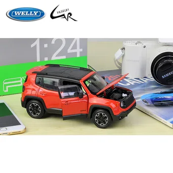 Welly 1:24 Modelio Automobilių Diecast Masto Jeep Renegade Trailhawk Lydinio SUV visureigiais Metalo Žaislas Adulf Kalėdinių Dovanų Kolekcija