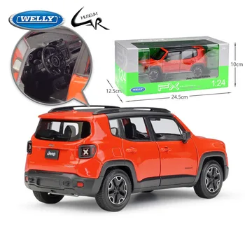 Welly 1:24 Modelio Automobilių Diecast Masto Jeep Renegade Trailhawk Lydinio SUV visureigiais Metalo Žaislas Adulf Kalėdinių Dovanų Kolekcija