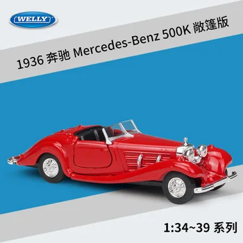 Welly 1:36 Mercedes 1936 500K lydinio automobilio modelį pull-back transporto priemonė Rinkti dovanas Ne nuotolinio valdymo tipas transporto žaislas