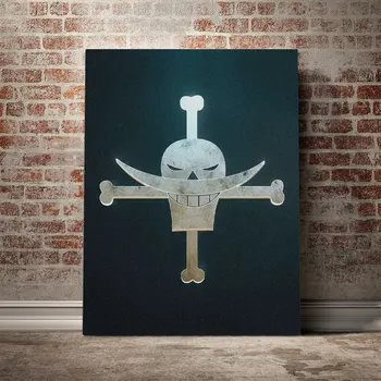 Whitebeard Piratai logotipas, emblema Plakatas Drobė Sienos Meno Apdailos nuotraukas gyvena Vaikas, Vaikų kambario, Namo miegamojo puošimas tapyba