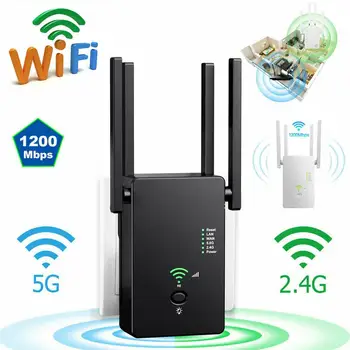WiFi Long Range Extender Stiprintuvo 1200Mbps 2.4/5 ghz Wi-Fi Interneto Signalo Stiprintuvas Belaidžio Kartotuvo Už Maršrutizatoriaus Paprasta Sąranka WPS