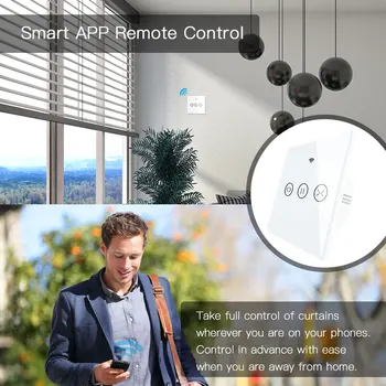 WiFi RF433 Smart Touch Užuolaidų ritininės Žaliuzės Variklio Jungiklį Tuya Smart Gyvenimo App 