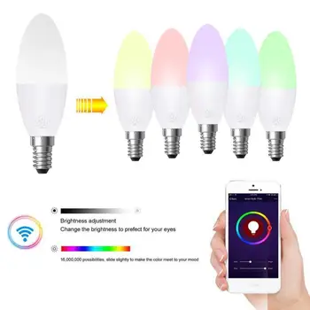 WiFi Smart Lemputė RGB LED Žvakių Lemputė 6W E14/E10/E27/B22 Pritemdomi Šviesos SmartLife/Tuya Nuotolinio Valdymo Alexa 