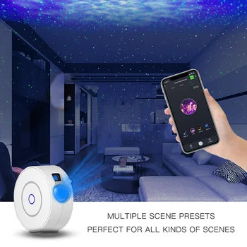 WiFi Smart Star Projektorius Tuya LED Spalvingą Balso Kontrolės Žvaigždėtas Dangaus Projektorius, Namų Baras Projektoriaus Darbas Su Alexa 
