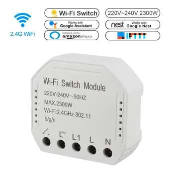Wifi Smart Switch Module 220-240V 2300W Valdytojas Laikmatis Šviesos Jungiklio Valdymas Balsu Dirbti Su IFTTT Alexa, Google App 