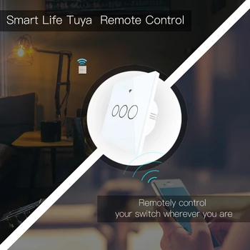 WiFi Smart Switch Sienos, Paspauskite šviesų Jungiklį ES Tipo Protingas Gyvenimas/Tuya Belaidžio Nuotolinio Valdymo Dirbti su Alexa 