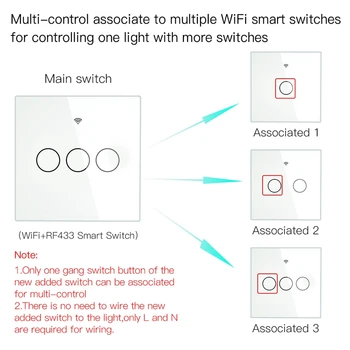WiFi Smart Switch Sienos, Paspauskite šviesų Jungiklį ES Tipo Protingas Gyvenimas/Tuya Belaidžio Nuotolinio Valdymo Dirbti su Alexa 