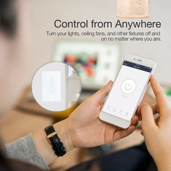 WIFI smart touch jungiklis 1/2/3/4 gauja Tuya smart gyvenimo APP nuotolinio valdymo palaiko smart home alexa 
