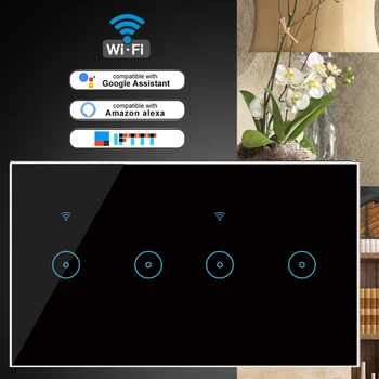 Wifi Smart Touch Jungiklis 4/5/6 Gauja WiFi Sienos Jungiklis, EWelink Programėlė Balsas Kontrolės Dirbti Su Alexa 