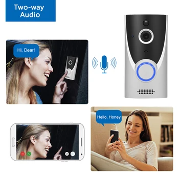 WiFi Vaizdo Doorbell 1080P HD Bevielio Vaizdo Domofonas Dviejų krypčių Garso Namų Apsaugos Kamera, Infraraudonųjų SPINDULIŲ Vaizdo Doorbell