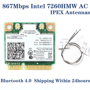 Wireless Dual Band Wifi Korta Intel 7260 7260HMW Pusę Mini PCI-E 2.4 G/5 ghz 1200M 