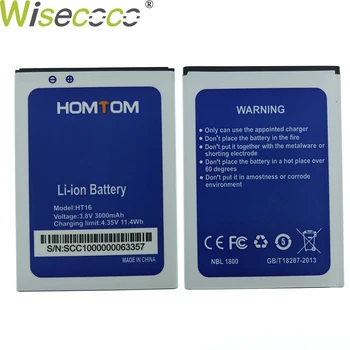 WISECOCO Naujas Originalus 3000mAh Baterija Homtom HT16 HT 16 Pro Smart Mobilųjį telefoną laikant Su Sekimo Numerį