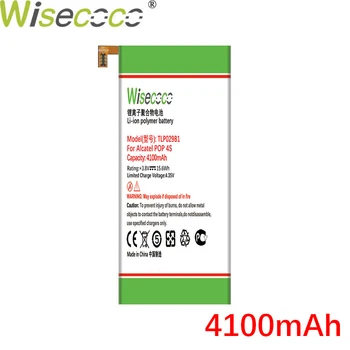 Wisecoco TLp029B1 TLP029B2 4100mAh Nauja Baterija ALCATEL Touch Pop 4S 5095 5095B 5095I 5095K 5095L one touch Telefono baterija