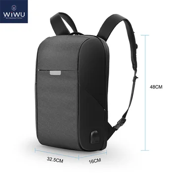 WIWU Laptop Backpack 15.6 15.4 colių Multi-funkcija USB Įkrovimo Priežastinis Vandeniui Kuprinės Didelės Talpos Nešiojamojo kompiuterio Kuprinė Moterims