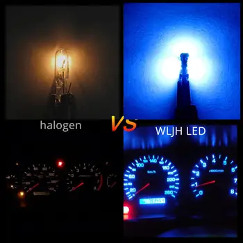 WLJH 6x labai Šviesus Nr. Poliškumas T5 17 73 74 286 2721 LED 3014 Chip Automobilio Prietaisų skydelis Skydelio Indikatorius Brūkšnys Lemputės, Lemputė 12V