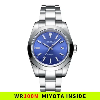WR 100M Aukštos Kokybės Žiūrėti DATA TIESIOG Duoklė 39mm Miyota Judėjimo Mechaninė Automatinė Blue dial Data vyriški Žiūrėti Mens Watches
