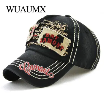 [Wuaumx] Retro Kepuraičių Vyrų Moterų Vyrų Beisbolo Kepuraitę Hip-Hop Kaulų Snapback Cap Medvilnės Sunkvežimio Vairuotojas Hat Reguliuojamas Casquette