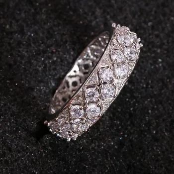 WYJZY Moterų grupei AAA cirkonis žvaigždėtą žiedas Paryžiaus mados šaliai, papuošalai, moteriški klasikiniai jubiliejų dovana atsitiktinis suknelė žiedas