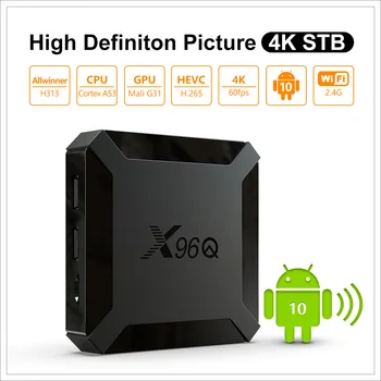 X96Q Android 10.0 TV Box Allwinner H313 Quad Core 4k 3D 16GB 2GB 2.4 G wifi Media Player H. 265 Smart Set Top Box pk X96 MINI