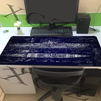 XGZ Individualų Didelis Žaidimas Pelės Padas Juodos Siūlės Piratų Laivas Planas Namų Kompiuterio Klaviatūra Lentelė Kilimėlis Slydimo 900x400 / 600x300 Xxl