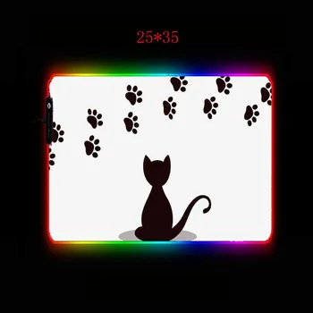 XGZ Katė Juoda Katė Letena LED Žaidimų Pelės Mygtukai RGB Žaidėjus, Didelis Kilimėlis, LED Apšvietimas, USB Klaviatūros Spalvinga Stalas Pad KOMPIUTERIUI Laptopo