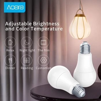 Xiaomi Aqara Smart lemputė Reguliuojamas Spalvos Temperatūra Naktį LED Lemputė 9W 806lum Lempa Mi Home App Dirbti Su Aqara Hub Vartai