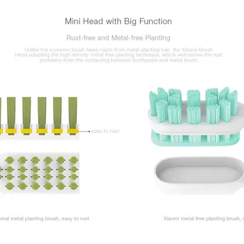 Xiaomi Mijia Smart Elektros dantų šepetėlį Galvos 3PCS Smart dantų Šepetėlis Galvutės DuPont teptuku galvos Mini Mi Švarus Sonic Burnos Higiena