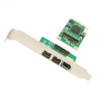 XT-XINTE Valdiklio plokštė Mini PCI-E IEEE 1394 Combo, kai 1394a 1x 6Pin & 2x 1394B 9Pin Adapteris, skirtas 